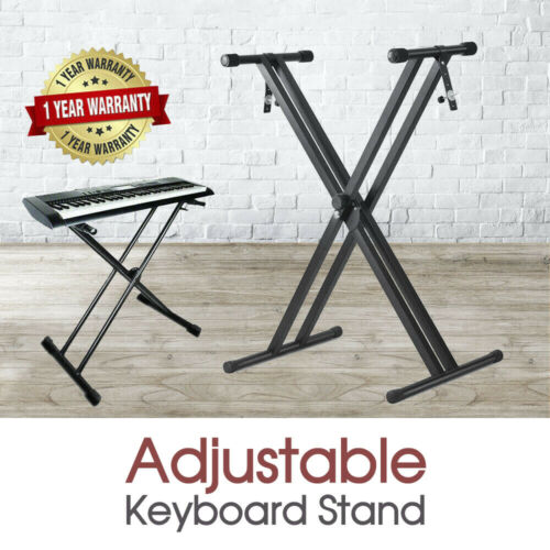 Folding Double Braced X Style Music Piano Keyboard Stand Adjustable Height