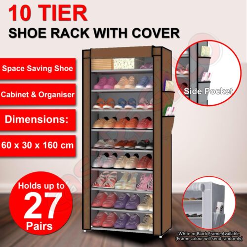 Single Shoe Rack Stackable Cabinet Storage Organiser Portable Wardrobe