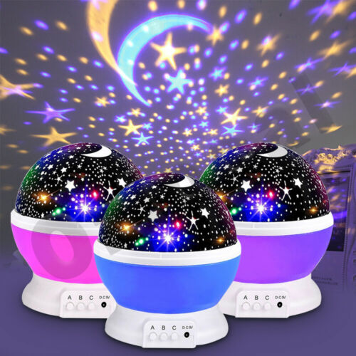 LED Star Night Light Galaxy Starry Sky Projector Party Rotating Kids Room Gift