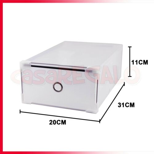 20pcs Clear Shoe Boxes Stackable Storage Drawer Foldable Shoe Case Home Wardrobe