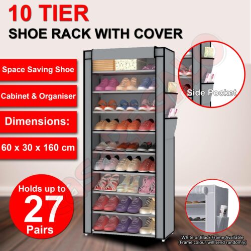 Single Shoe Rack Stackable Cabinet Storage Organiser Portable Wardrobe