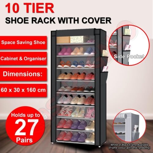 Single Shoe Rack Stackable Cabinet Storage Organiser Portable Wardrobe