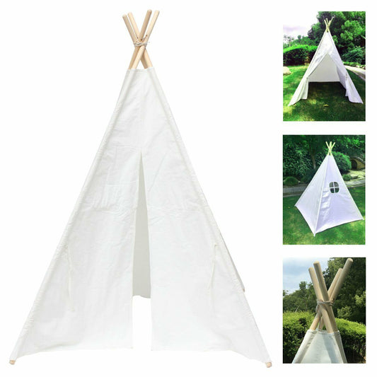 Large Teepee Indian Tent Kids Cotton Canvas Play House Children Wigwam Gift AU